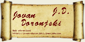 Jovan Doronjski vizit kartica